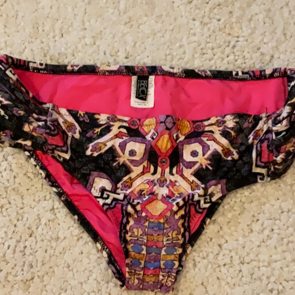 Becca junior plus 0x 14-16 bikini bottoms with cute strappy sides
